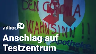 Ärzte gegen E-Rezept / Gewerbe für mobile Testung / Testzentrum beschmiert