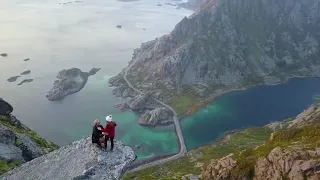 Drone Captures Epic Mountain Top Marriage Proposal in Norway