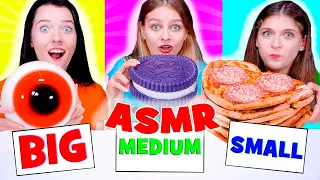 ASMR Gummy Food VS Real Food Big, Medium and Small Mukbang Challenge