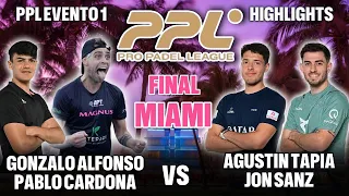 🏆 Final Pro Padel League: Agustin Tapia y Jon Sanz vs Gonza Alfonso y  Cardona PPL Miami Highlights