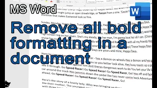 Quickly remove all bold formatting in your Word document (or any other formatting).