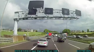 Dash cam crash - HGV gets hit by BMW on M62 motorway