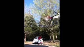 Dunking over a clown bike