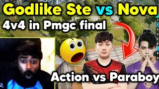 Neyoo shocked by Godlike Ste vs Nova 4v4 fight 😳 Action vs Paraboy in Pmgc final 😲