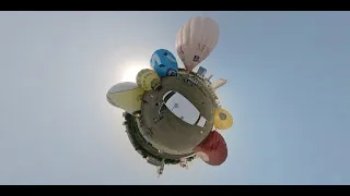 Hot air balloon take off in Vilnius. 360 video.