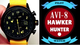 (4K) AVI-8 HAWKER HUNTER PILOT MEN'S WATCH REVIEW MODEL: AV-4036-01