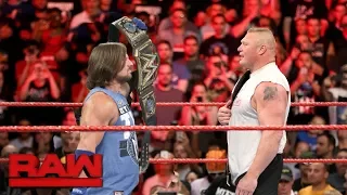 AJ Styles confronts Brock Lesnar for Survivor Series: Raw, November 13, 2017