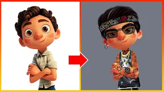 Luca Pixar Glow Up  Transform Bad Boy - Luca Disney Cartoon Art