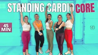 45 MIN Standing Cardio CORE Workout | Low Impact  | Toned Waist