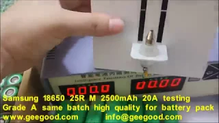 Test 2017 new gade A Samsung INR 18650 25R M 2500mAh 20A high amp li ion battery from China Geegood