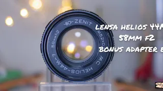 Lensa helios 44M-7 58mm f2 bonus adapter eos
