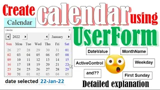 Excel VBA - Calendar on UserForm (Editable template available)