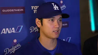 Shohei Ohtani says his leg injury is improving as 1st game in New York is postponed｜Dodgers｜MLB｜大谷翔平