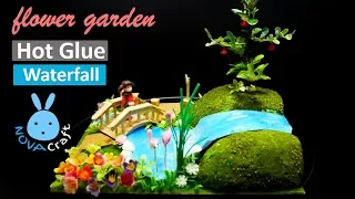 Hot Glue Waterfall Tutorial Miniature Flower Garden | Hot Glue DIY Life Hacks for Crafting Art #014