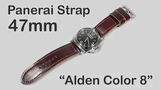 Panerai 47mm Strap "Alden Color 8 V1" Handmade Same Leather as Alden Shoes on Panerai PAM00372