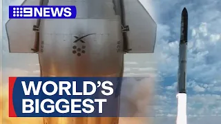 SpaceX successfully launches world's biggest rocket | 9 News Australia