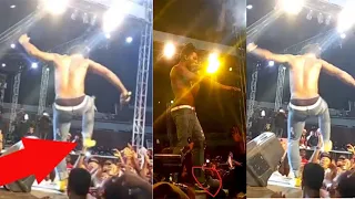 Burna Boy Apologises For Kicking Fan Who Wanted To Steal Srom Him During Zambia Concert (video),,,