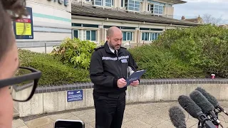 Chief Supt Glen Pavelin reads statement following Jaywick dog incident