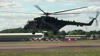 Czech Air Force Mil Mi-24 Hind and Mi-17 Hip rehearsal at RIAT 2022