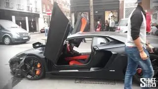 Aventador Crash   Moment of Impact.Чувак разбил Ламборгини Аветадор