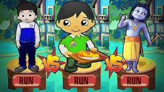 Tag with Italy Lunchtime Ryan vs Blue PAW Patrol Ryder Run vs Little Krishna - Gameplay