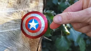 THROWING Captain America's Mini Titanium Shield - BrainfooTV