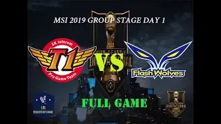 SKT vs FW  FULL GAME MSI 2019 Group Stage Day 1 | SK telecom T1 vs. Flash Wolves