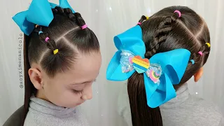 Peinado para niñas ✨🌈 idea fácil para la Escuela 🥰