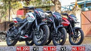 Finally 2024 Bluetooth📲 Bajaj Pulsar NS200 vs NS160 vs NS125 Full Comparison Detailed Review & Price