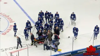 John Tavares Brutal Injury from Corey Perry + Fight.