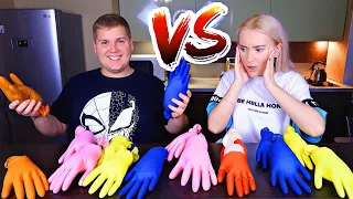 ТАЙНЫЕ ПЕРЧАТКИ СЛАЙМ ЧЕЛЛЕНДЖ 👀  Don't Choose the Wrong Glove Slime Challenge // ЛИЗУН