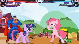 Mugen : Team Twilight Sparkle & Superman Kal-el Vs Team Pinkie Pie & Dave The Minion (Request)