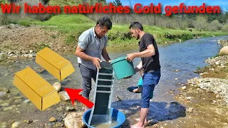 We extracted large natural gold from the river. We found gold. gold prospecting