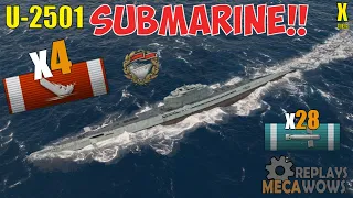 SUBMARINE U-2501 4 Kills & 174k Damage | World of Warships Gameplay