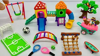 DIY How To Make Miniature Playground Set With Polymer Clay |Rosa DIY