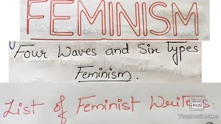 Feminism | Waves of Feminism | Types of Feminism | Net/Set English Literature | Feminist Writers