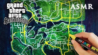 ASMR 2hrs Drawing GTA San Andreas Map | Grand Theft Auto
