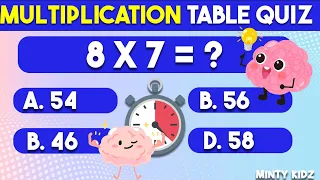 Maths Quiz for kids | Multiplication table Quiz for kids | Quiz Time | Minty Kidz