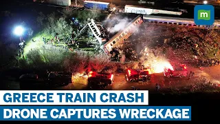 Train Collision In Greece: Over 20 Dead And 85 Injured | Drone Footage Captures Wreckage