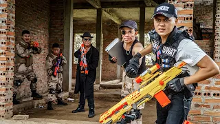 LTT Game Nerf War : Patrol Police Warriors SEAL X Nerf Guns Fight Rocket Crazy Super Thief Frantic