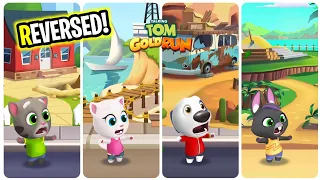 Talking Tom Gold Run Reversed - Talking Tom vs Talking Angela vs Talking Hank vs Talking Becca