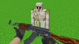 realistic ak 47 vs iron golem