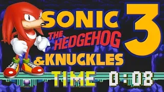 Sonic 3 & Knuckles IL Speedrun - Hidden Palace Zone (Knuckles) in 0:08 (World Record)