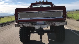 1972 Ford F-250 high boy 12" lift on 44's walk around and short drive.