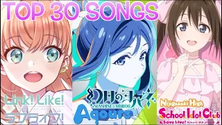 My Top 30 Songs for Love Live! in 2023