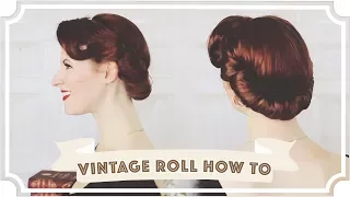 Vintage Up Do Roll How to // Easy Vintage Hair [CC]