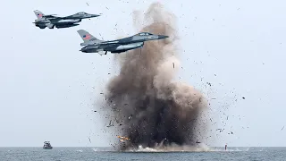 Iran shocked! US F 16 female pilot Attacking Rebel Ships in the Red Sea