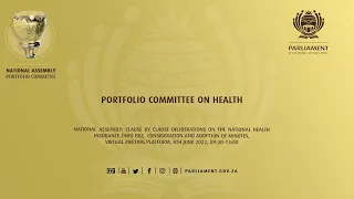 Portfolio Committee on Health, 8th June 2022