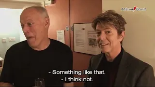 David Bowie and David Gilmour  in the backstage