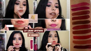 @MyGlammMakeup LIT Liquid #LipstickSwatches | 10 Shades | *Get it free by filling #Greatglammsurvey*